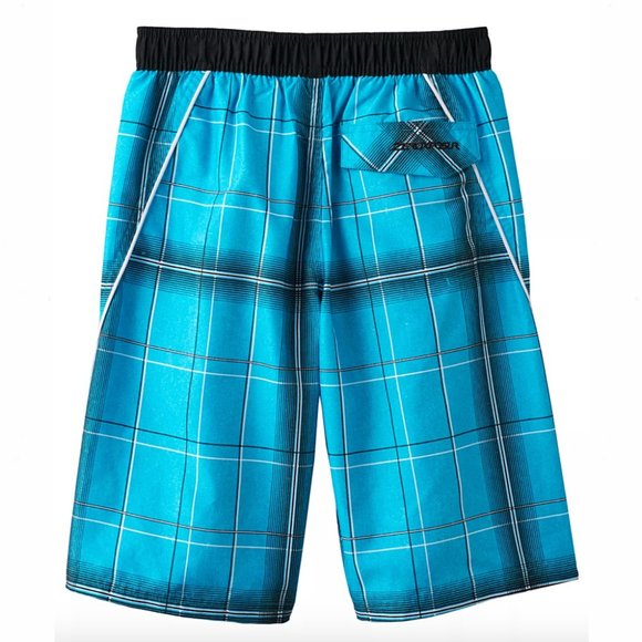 3/$20 Zero Xposur Boys Neritic Plaid Swim Trunks - Picture 3 of 12